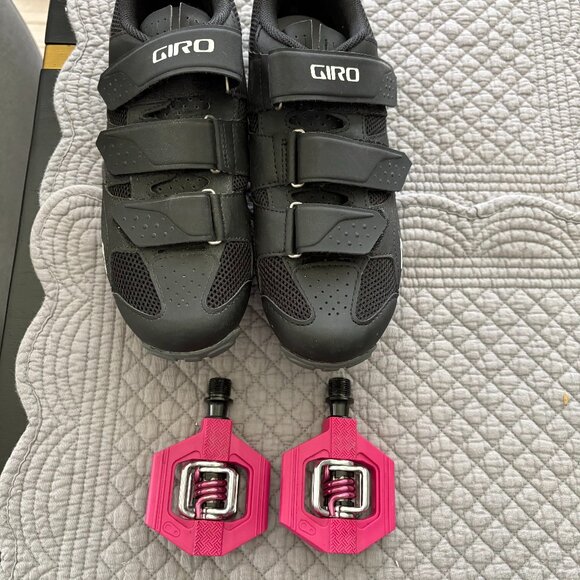 Giro Ranger Gravel Cycling Shoes 41 Unisex Black + Crank Brothers Candy 1 Pedals - Picture 2 of 11